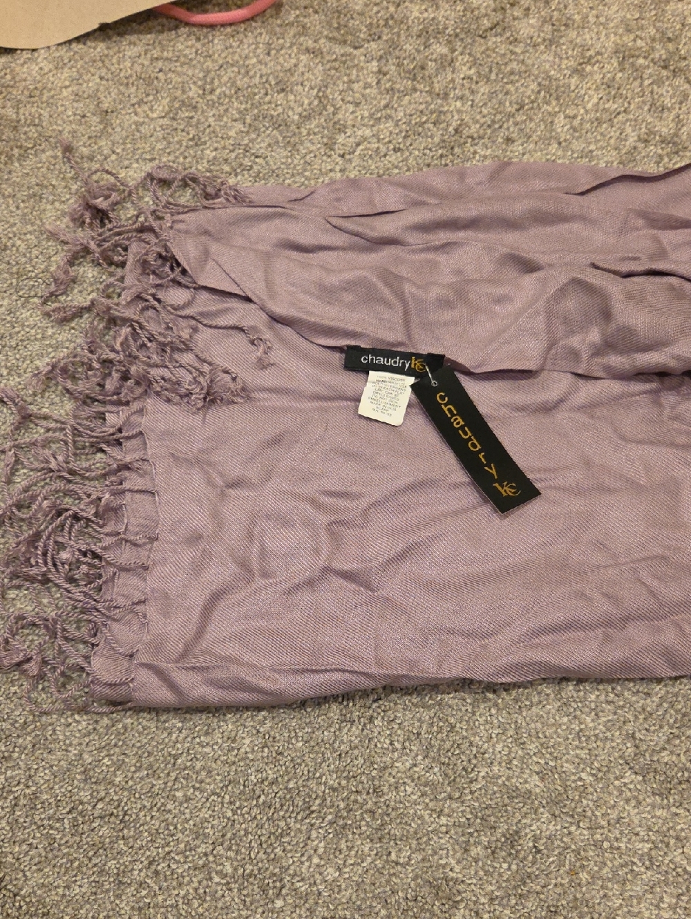 Chaudry Lavender Fringe Wrap Scarf